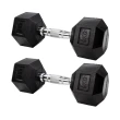 Par Halter 9kg + 9kg Dumbbell Sextavado Emborrachado Pegada Cromada Gallant (GDB09F3B-PT)