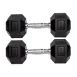 Par Halter 9kg + 9kg Dumbbell Sextavado Emborrachado Pegada Cromada Gallant (GDB09F3B-PT)