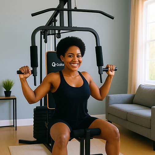 Mulher na Estação de Musculação 45kg da Gallant