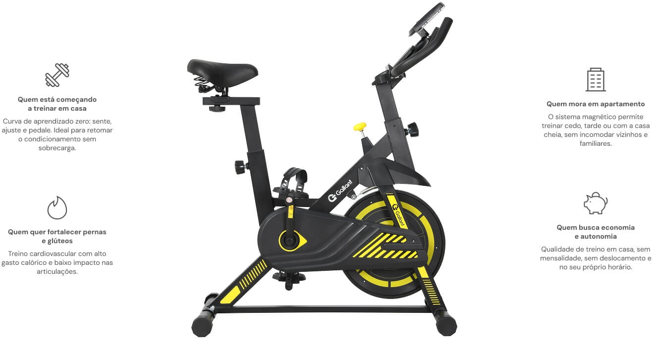 Bicicleta Ergométrica Spinning Start com indicações de uso